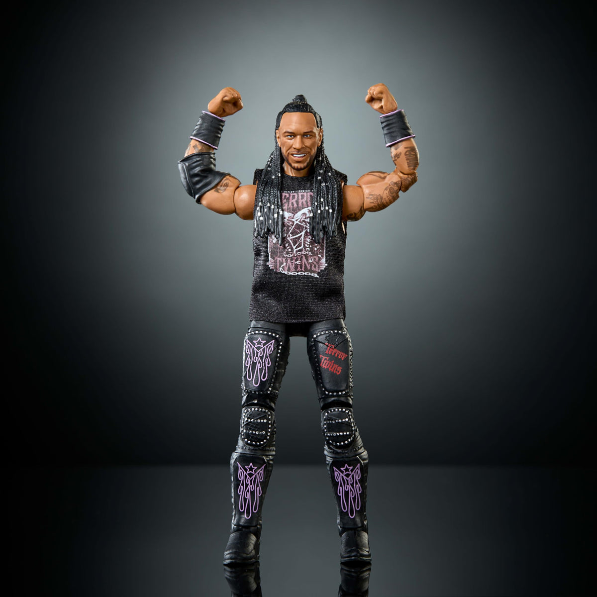 Iconic accessories included for authentic ring entrances