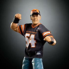 Mattel WWE Elite John Cena figure showcases deluxe articulation for lifelike poses.