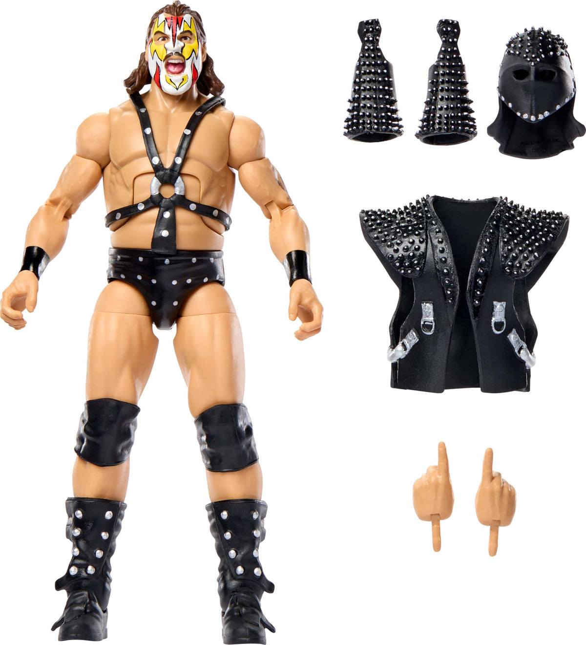 Mattel WWE Elite Demolition Smash figure, front view showing overall design and stance.