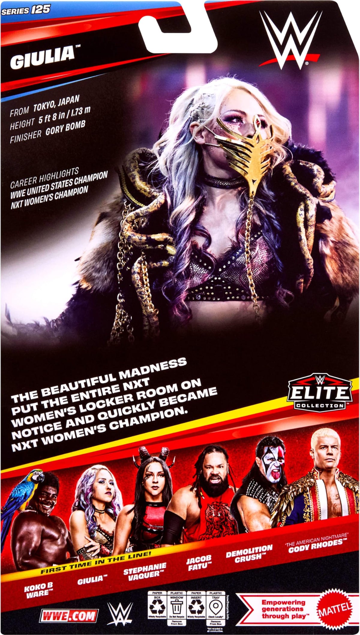 Mattel WWE Elite Giulia collectors display ready pose on shelves