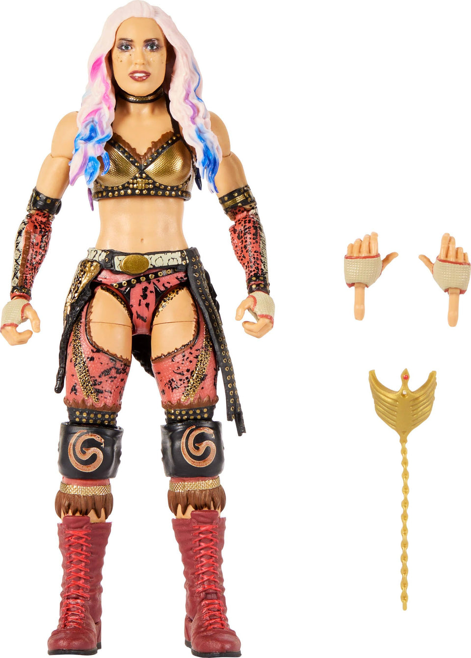 Mattel WWE Elite Giulia figure front view with TrueFX detailing for display