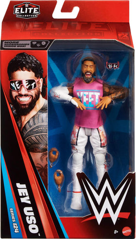 Mattel WWE Elite Jey Uso, TrueFX facial detailing for lifelike expressions.