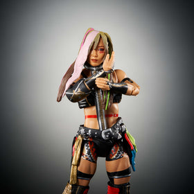 Mattel WWE Elite Kairi Sane figure highlighting 25 articulation points for poseability