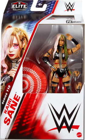 Mattel WWE Elite Kairi Sane figure side view in a dynamic pose
