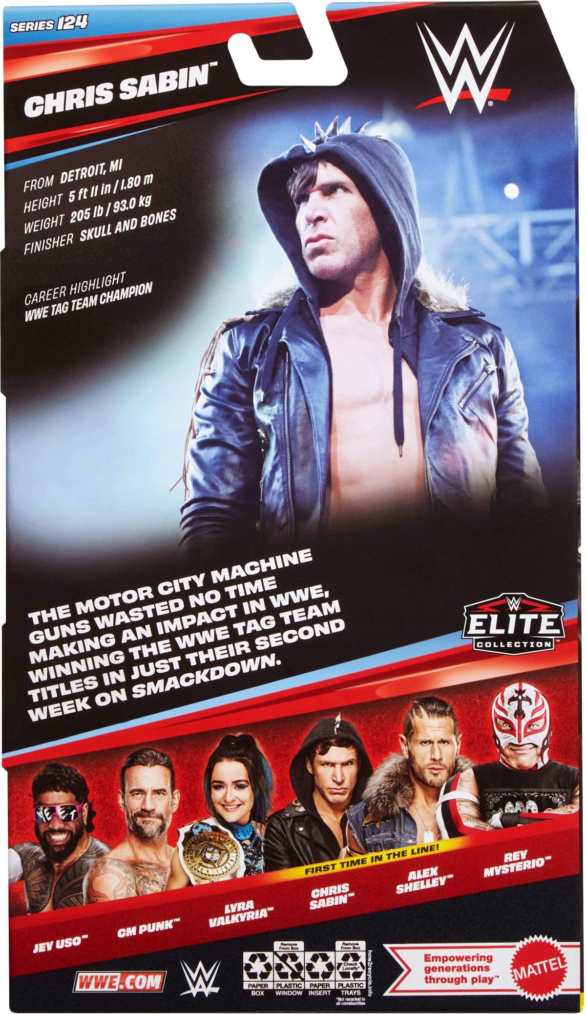 Mattel WWE Elite Series 124 Chris Sabin packaging and presentation
