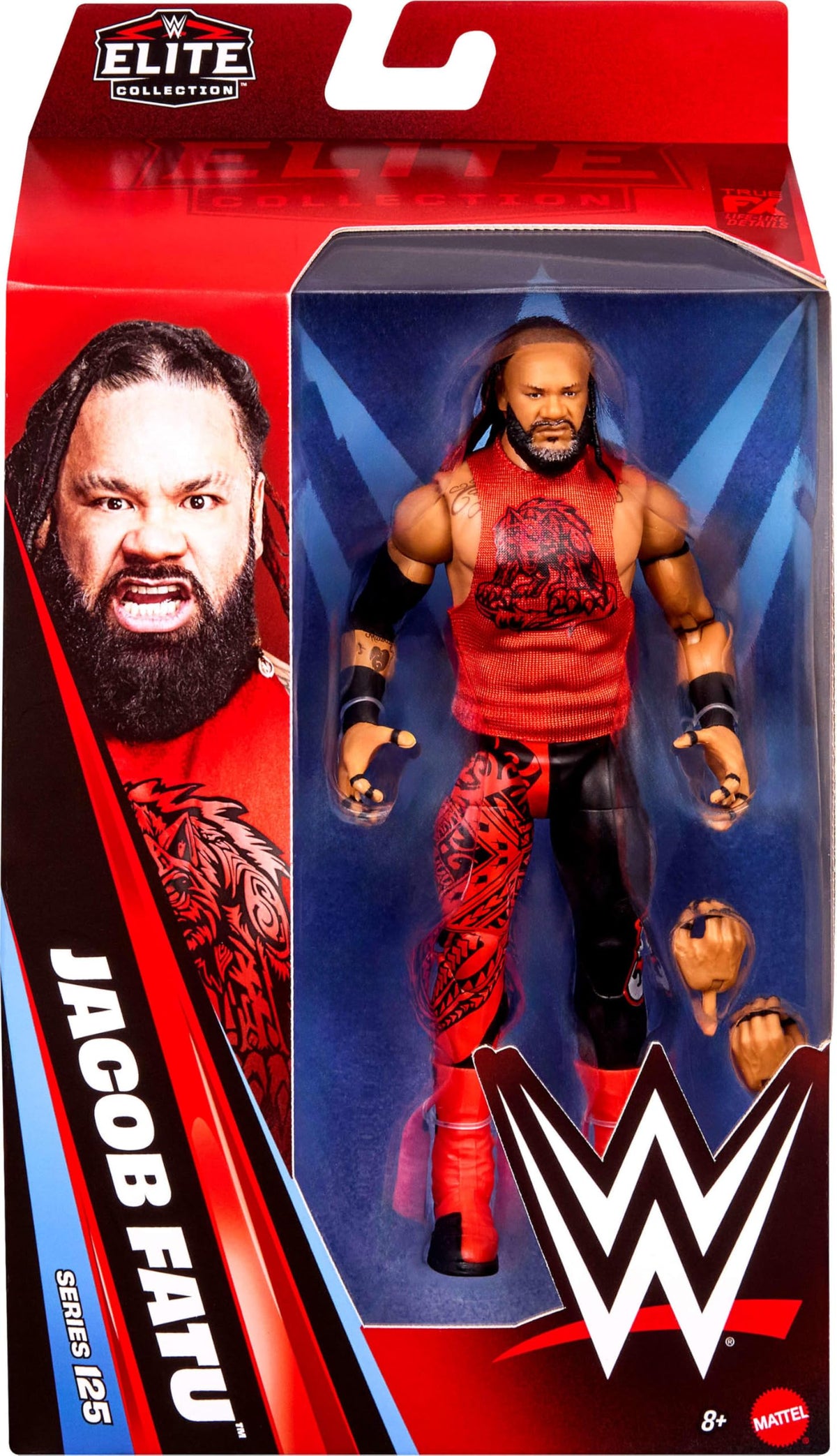 Jacob Fatu 25 articulation points enable dynamic poses and authentic play opportunities.