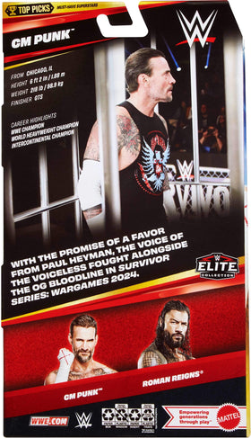 Display-ready Mattel CM Punk figure for shelf collections