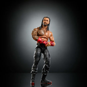 Mattel WWE Elite Top Picks Roman Reigns TrueFX detailing for lifelike features.