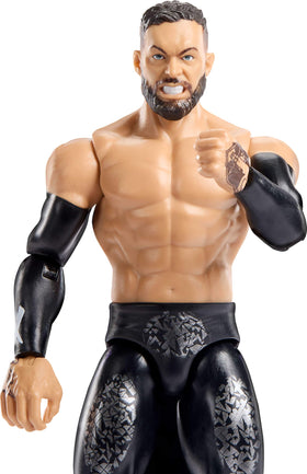 Mattel WWE Finn Balor figure articulation close-up enabling dynamic poses.