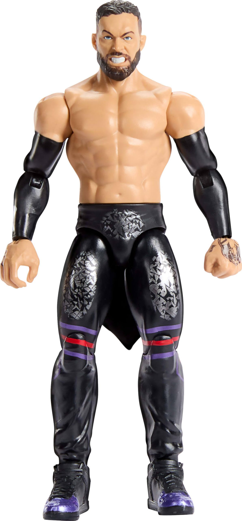 Mattel WWE Finn Balor figure front view for display and dynamic posing.
