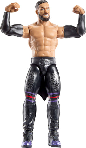 Mattel WWE Finn Balor figure TrueFX face detail under bright lighting.