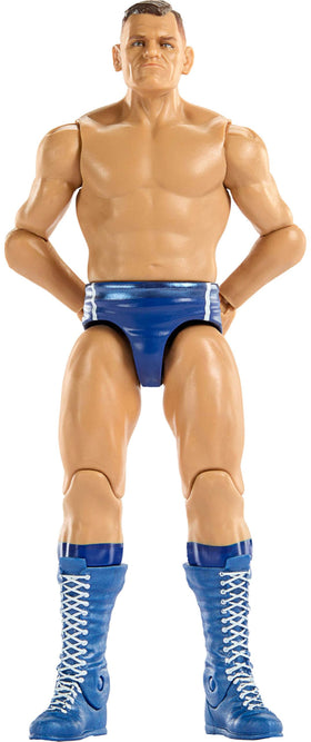Mattel WWE Gunther action figure with authentic ring gear for display.