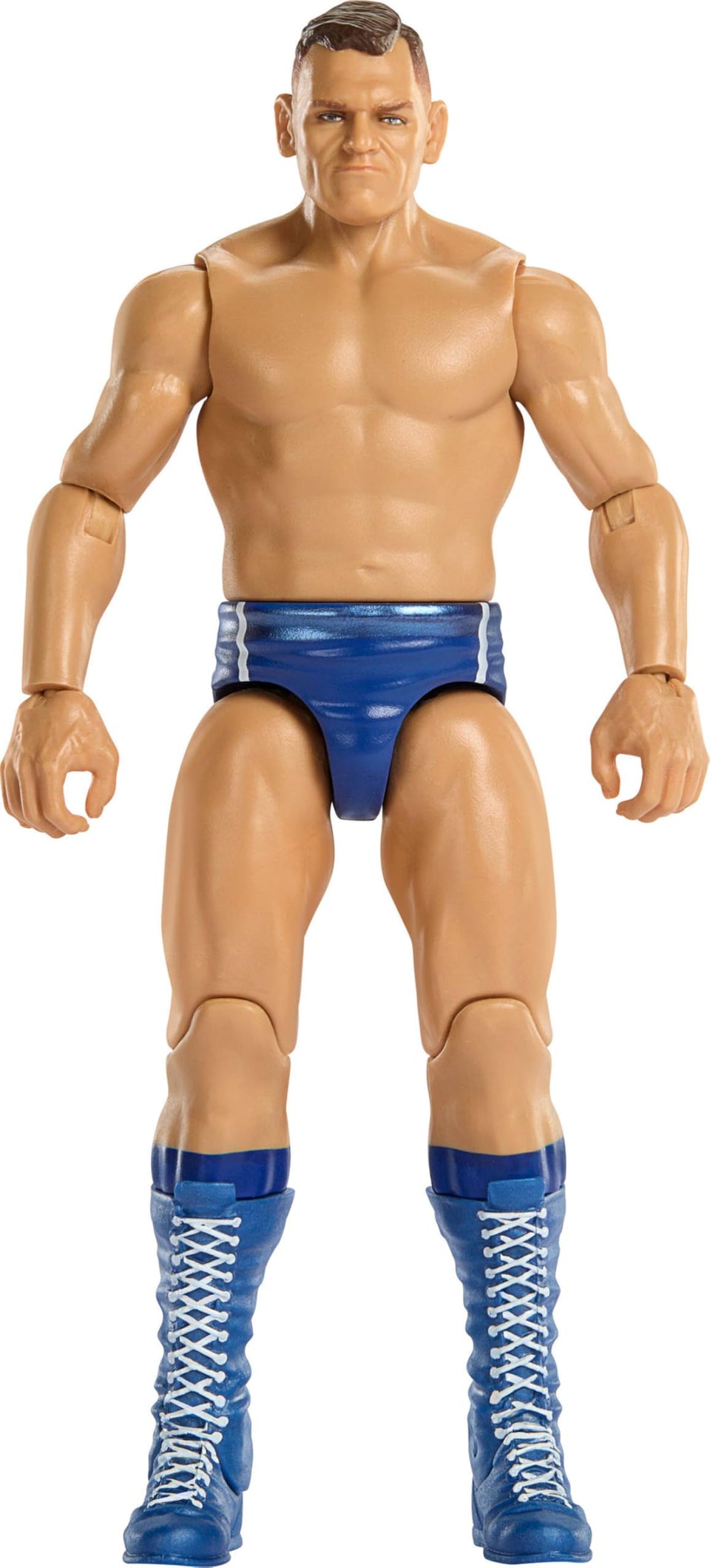 Mattel WWE Gunther action figure TrueFX face detail for lifelike display.