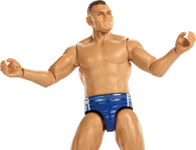 Mattel WWE Gunther main event series packaging highlights collectible appeal.