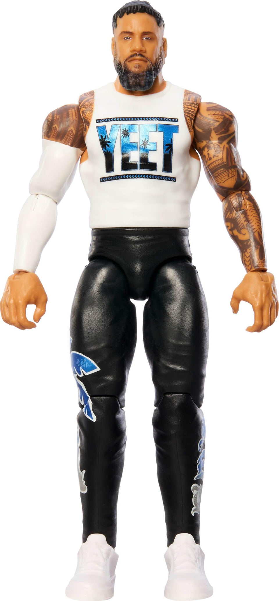 Mattel Jey Uso figure front view for display and dramatic poses