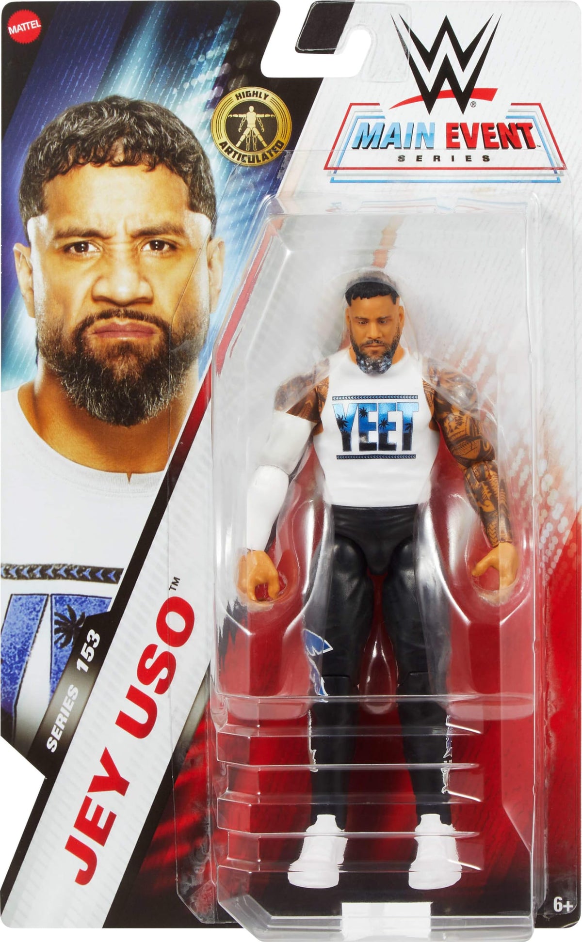 Mattel WWE Jey Uso figure in dynamic pose for play