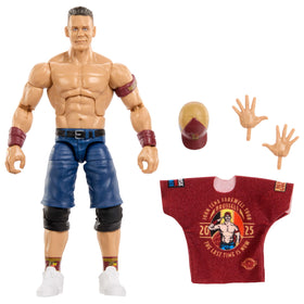 Mattel WWE JGV13 John Cena Elite figure front view highlights TrueFX detailing.