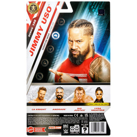 Mattel WWE Jimmy USO figure from Main Event Series 155 sits ready for fans