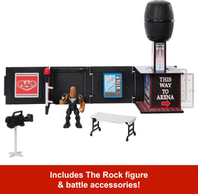 Mattel WWE Knuckle Crunchers breakaway camera for cinematic action.