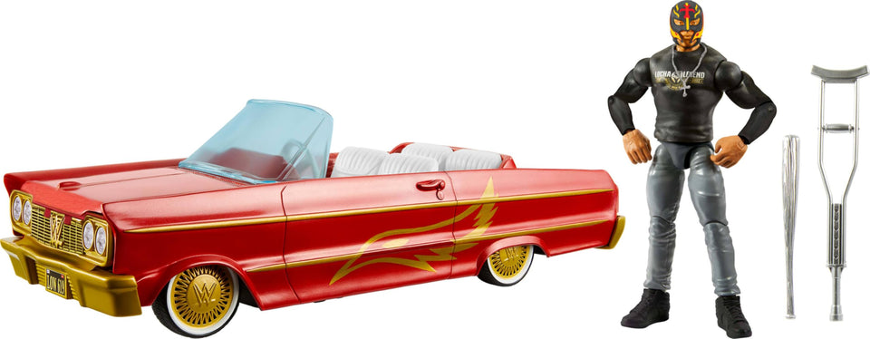 Mattel WWE Lucha Low Rider vehicle ready to roll into the ring for playtime.