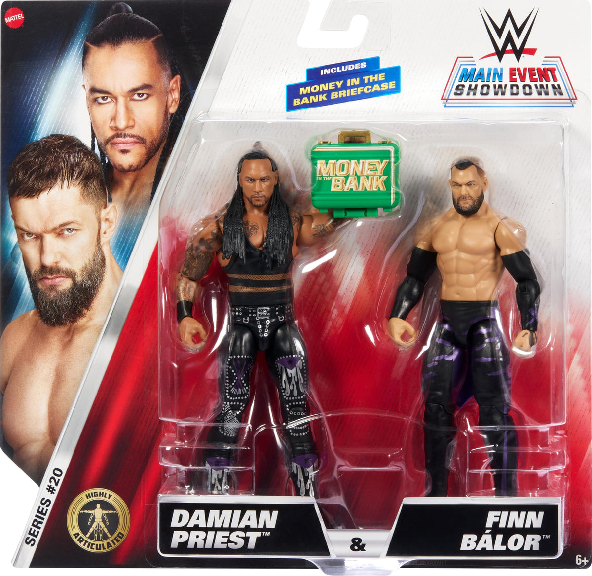 Mattel WWE Main Event Finn Balor figure for dynamic in-ring poses.