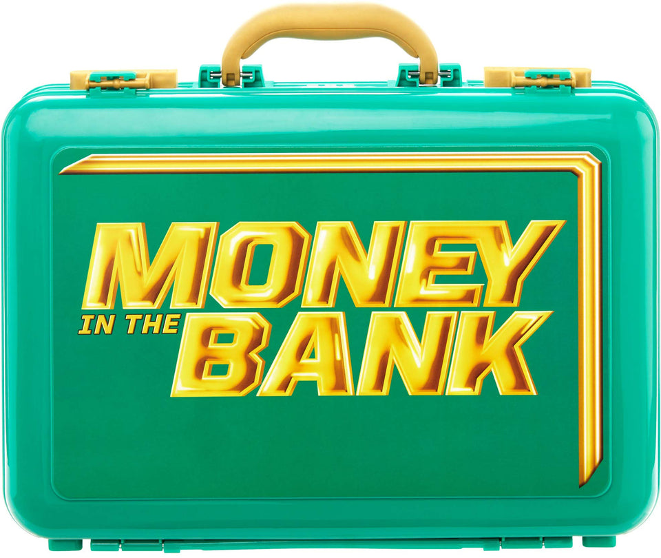 Mattel WWE Money in the Bank carrying case with front graphic for portable display and storage.