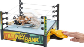 Mattel WWE Money in the Bank ring assembly area designed for action-packed setup.