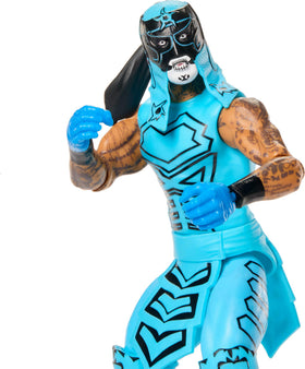 Mattel WWE Penta action figure TrueFX face detail for lifelike presentation.