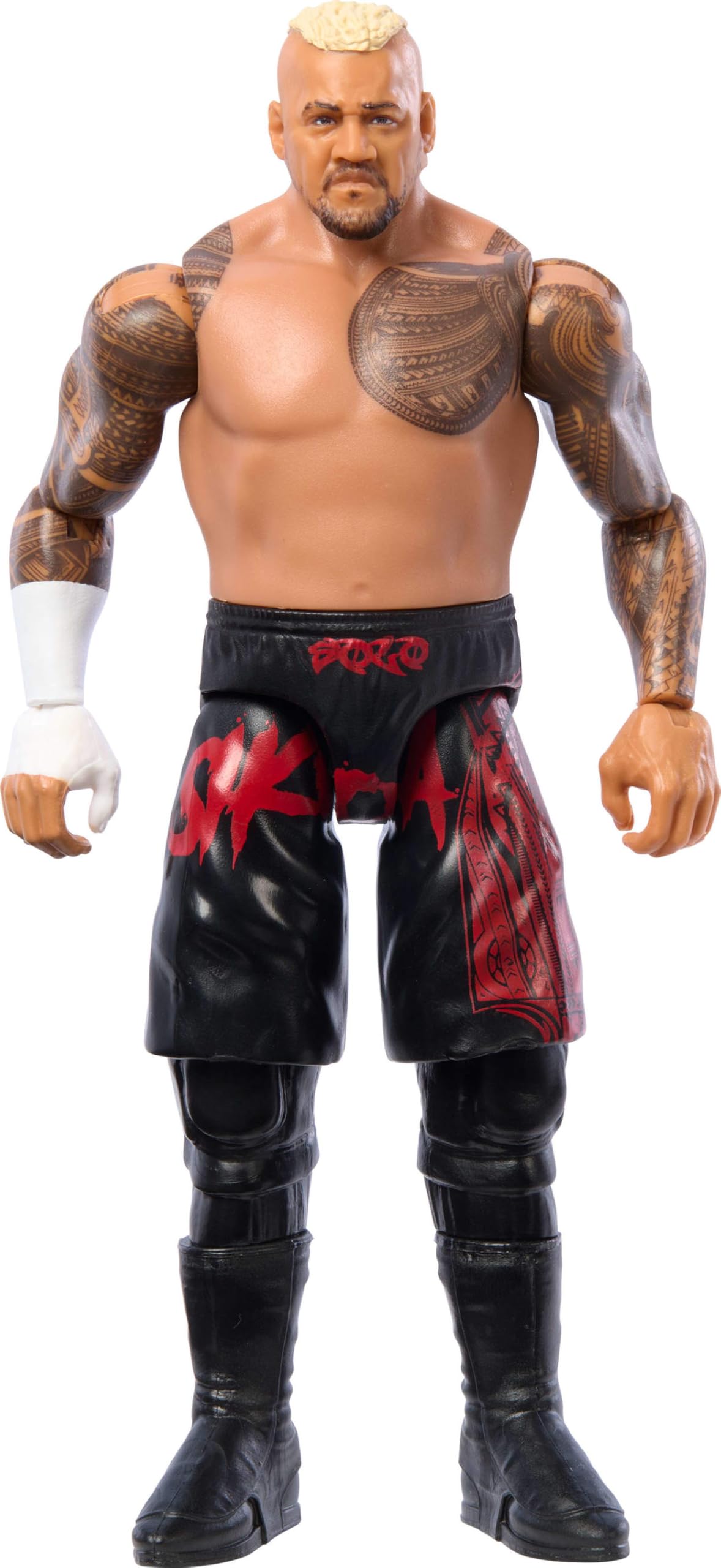 Mattel WWE Solo Sikoa figure front view for display and posing
