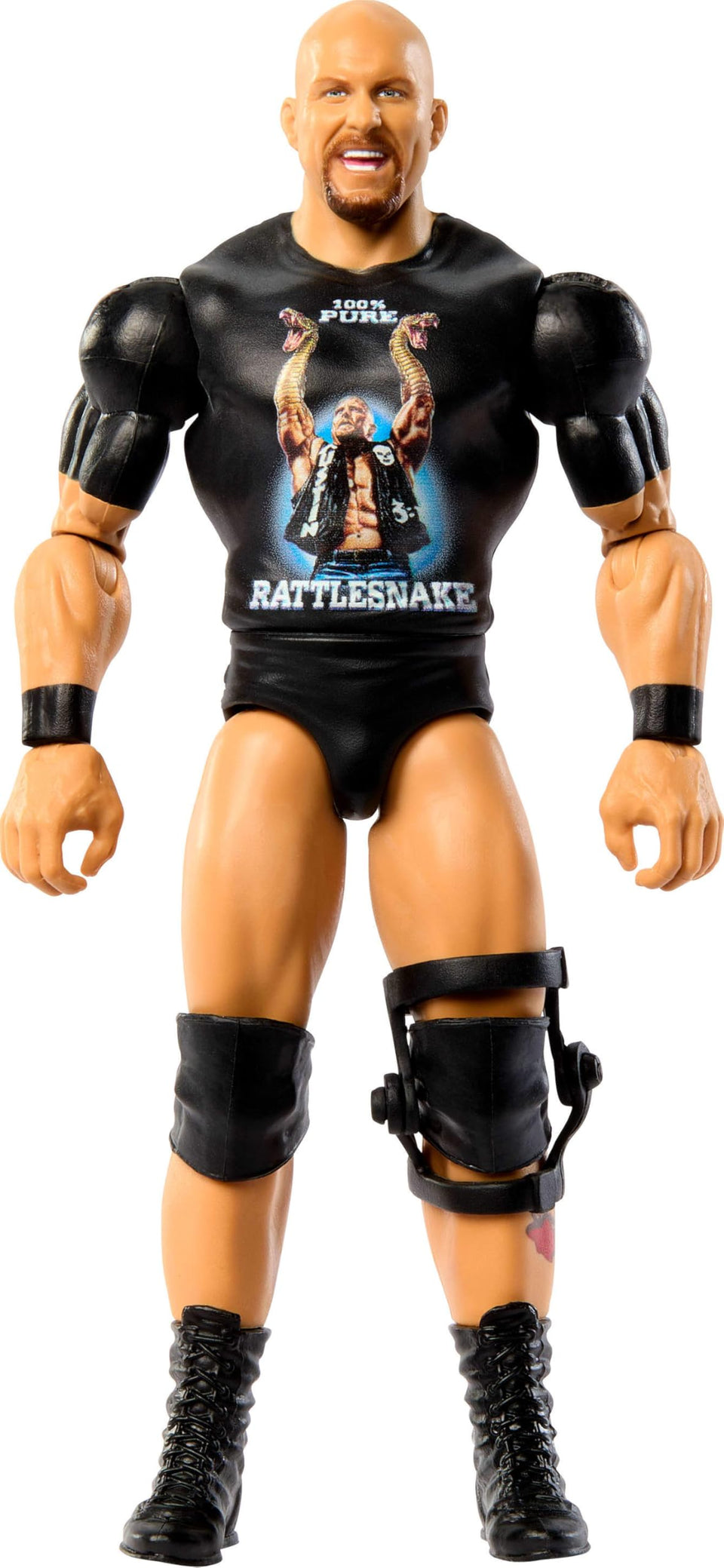 Mattel WWE Stone Cold Steve Austin action figure front view for authentic display