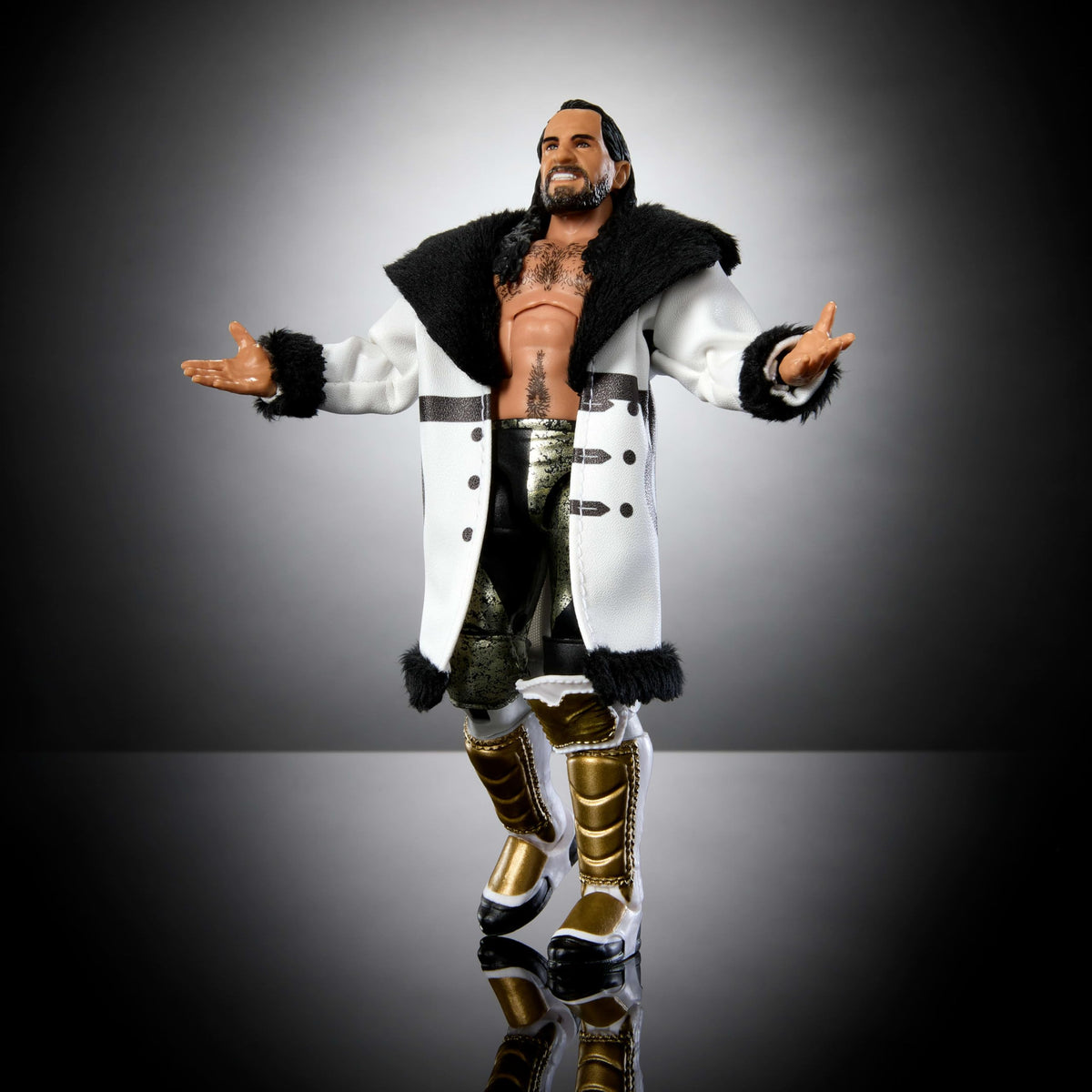 Mattel WWE Top Picks TrueFX detailing for lifelike facial features.