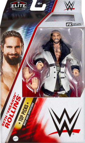 Mattel WWE Top Picks Seth Rollins figure with swappable hands for varied poses.