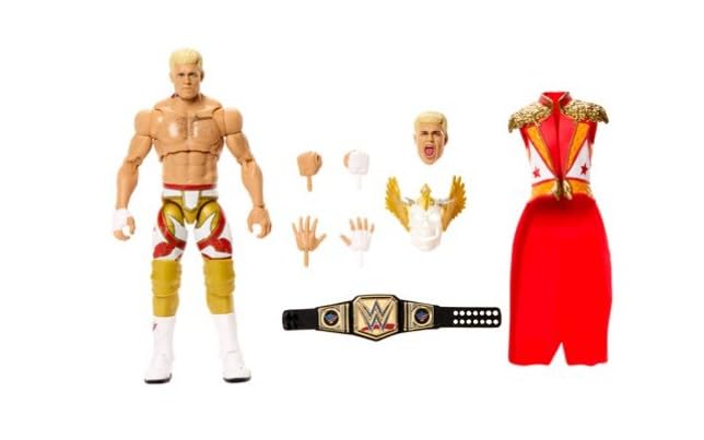 Mattel WWE Cody Rhodes Ultimate Edition figure with swappable heads and hands for dynamic poses