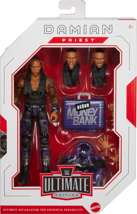 Mattel WWE Ultimate Edition Damian Priest interchangeable hands for varied poses.