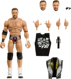 Mattel WWE Ultimate Edition LA Knight figure with lifelike face and poseable torso for display.