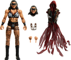 Mattel WWE Ultimate Edition Rhea Ripley figure with swappable heads and hands for customizable poses.