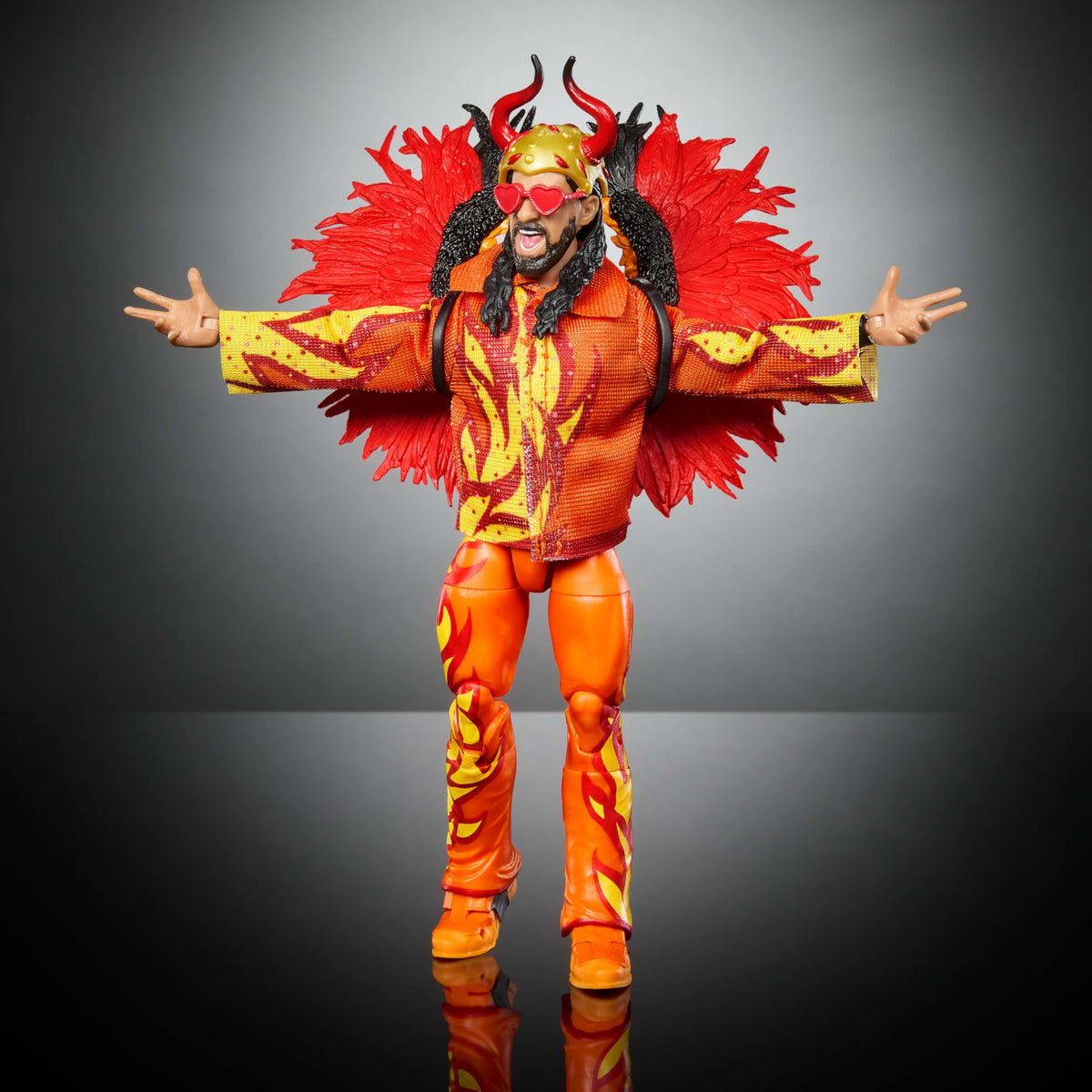 Mattel WWE Seth Rollins attire detail captures authentic textures and colors.