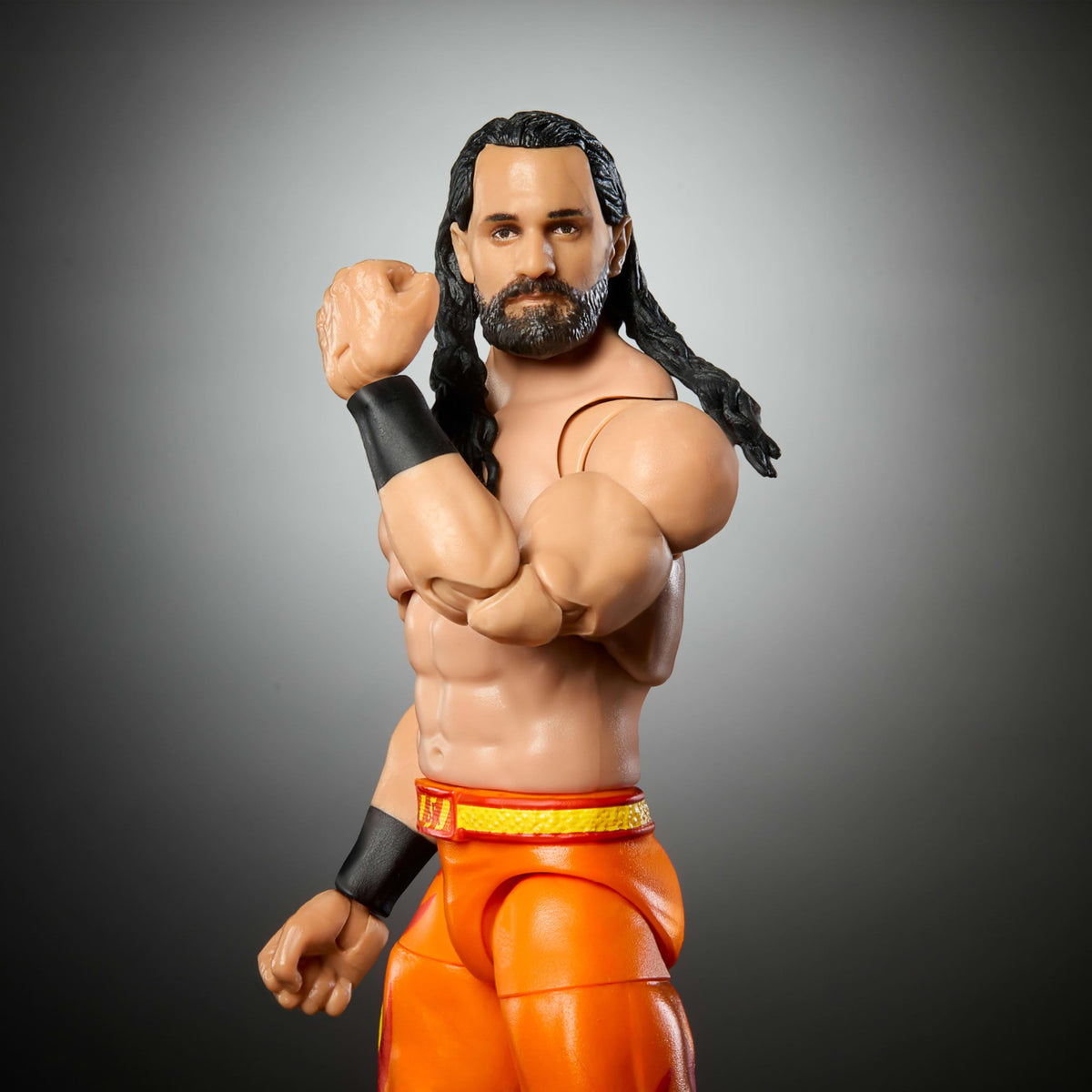 Mattel WWE Seth Rollins hands swap for action-ready stances and effects.
