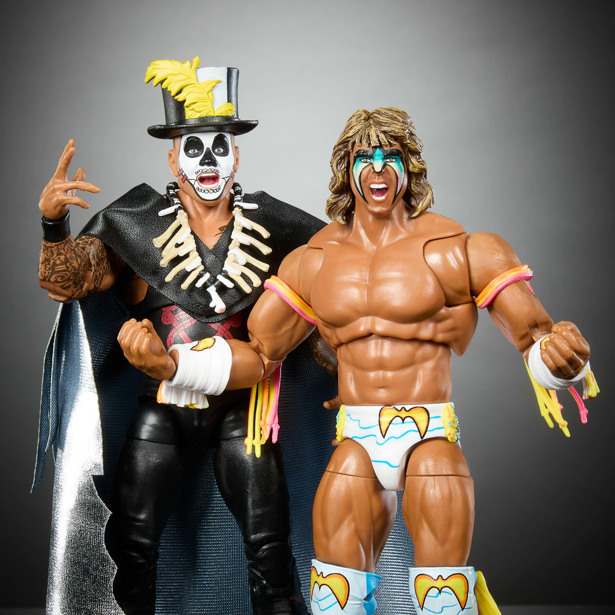 Mattel WWE Ultimate Edition Warrior face sculpt close-up highlighting TrueFX realism.