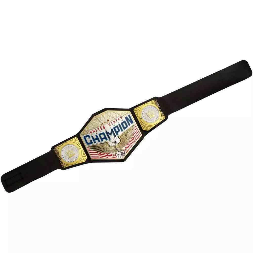Mattel WWE US Championship belt adjustable strap fits kids aged six and up.