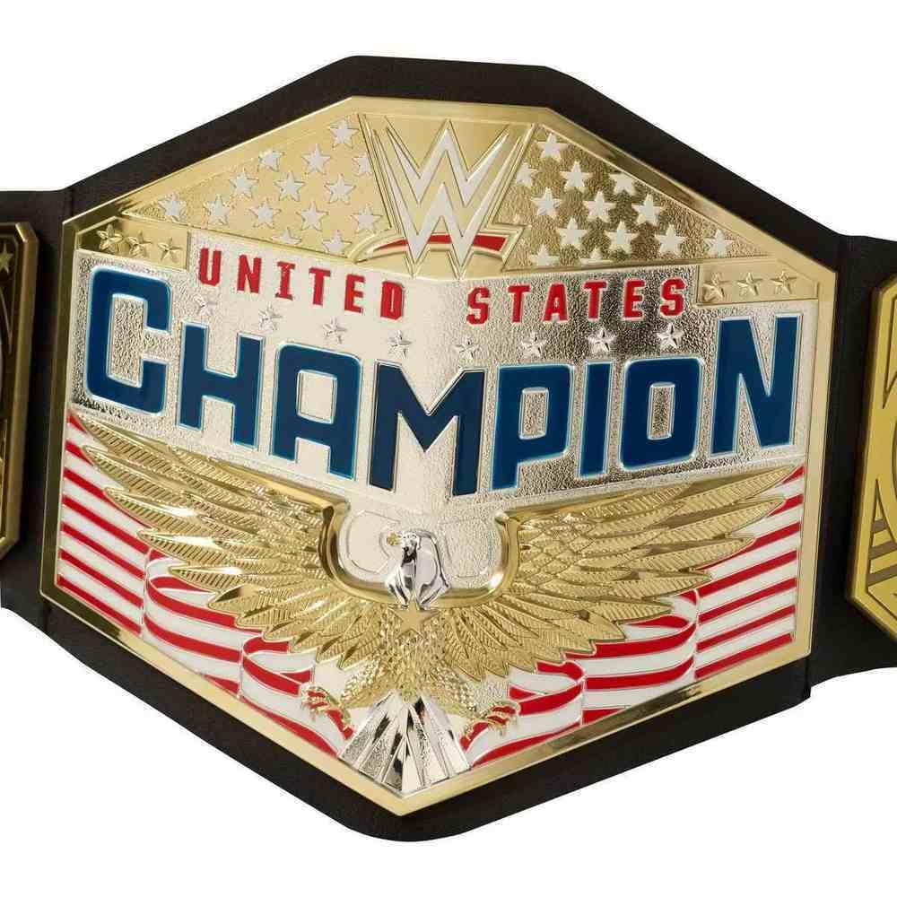 Mattel WWE US Championship belt worn like WWE Superstars during playtime.