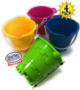 Matty's Toy Stop pink beach bucket ideal for shaping sand sculptures.