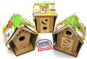 Matty's Toy Stop birdhouse dimensions, 6.5 by 5.25 by 4.5 inches.
