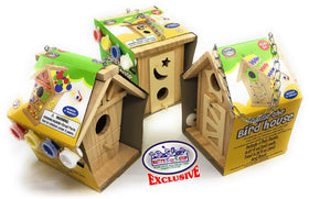 Matty's Toy Stop birdhouse set front view, ideal for kids to start decorating adventures.