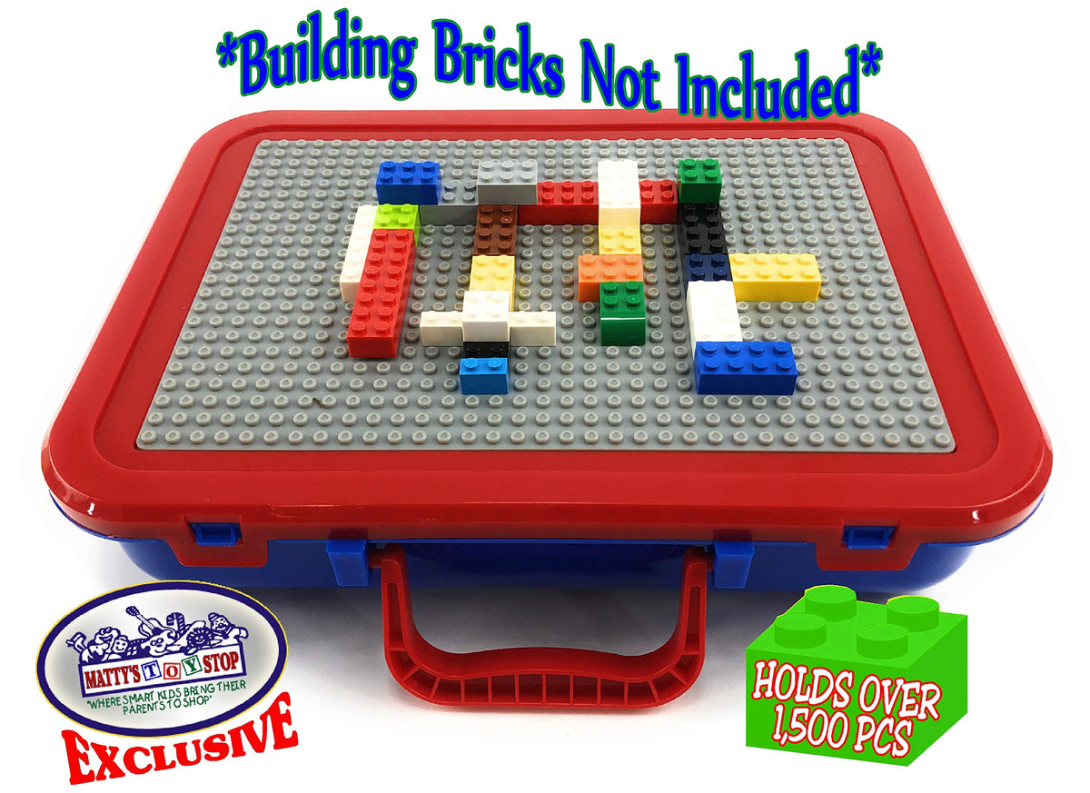 Matty's Toy Stop Brik-Kase 2-GO with 14 compartments for sorting bricks.