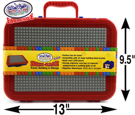Matty's Toy Stop Brik-Kase 2-GO durable plastic construction for lasting play.