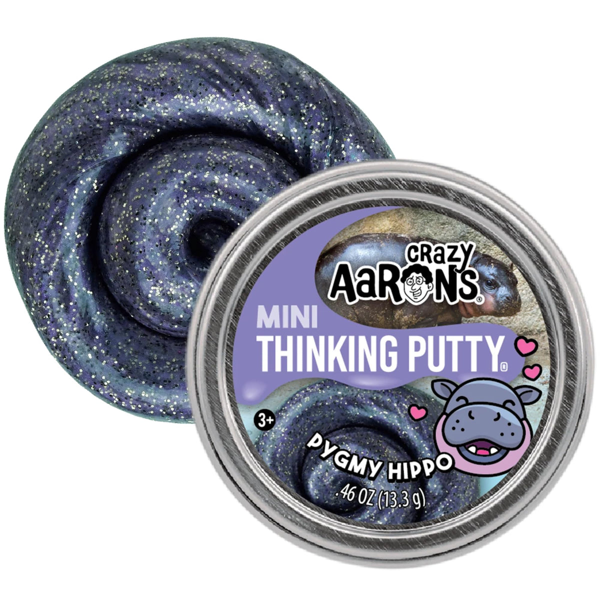 Matty's Toy Stop Crazy Aaron's Mini Putty Animal owl close-up with vibrant colors