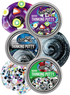 Crazy Aaron's Futbol mini putty tin by Matty's Toy Stop with soccer ball sparkle for focused fidgeting
