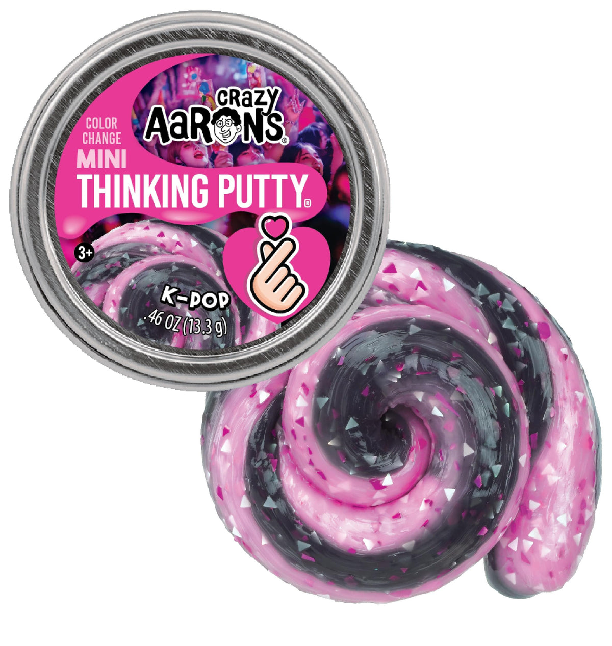 Matty's Toy Stop Crazy Aaron's Pygmy Hippo putty tin offers pastel charm and calm play.