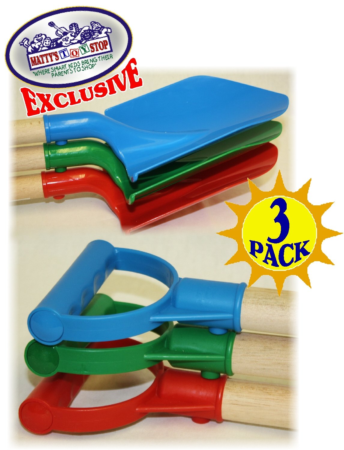 Wooden handle close-up underlines comfortable, kid-friendly grip.